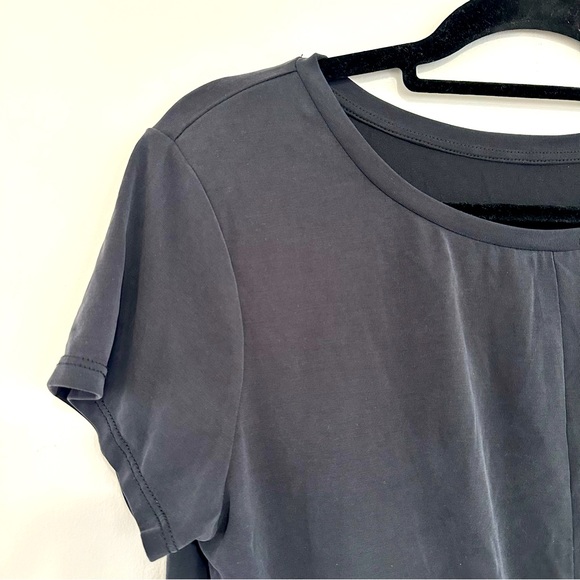 Zyia Active Front Knot T-Shirt Charcoal Black Large - Picture 5 of 6